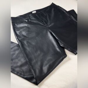 J Crew Women’s Faux Leather Straight-Leg Pant Full Length Black Size 18 (34) NWT
